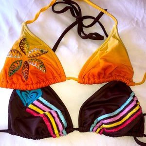 Swim suit/ bathing suit triangle top bundle. Roxy & (Billabong?- tag cut)